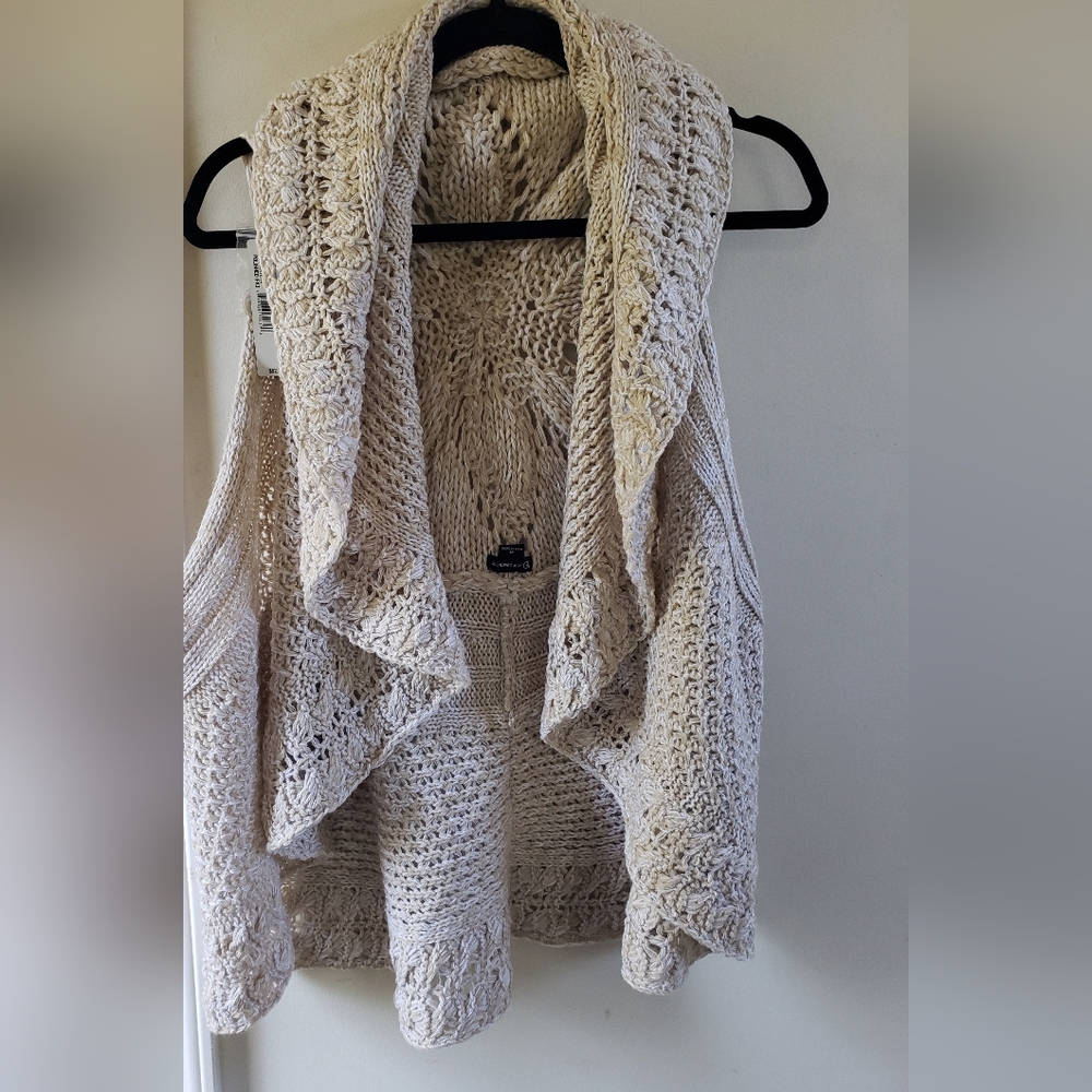 Beige Waterfall, soft open, cardigan, size extra large, New Directions
